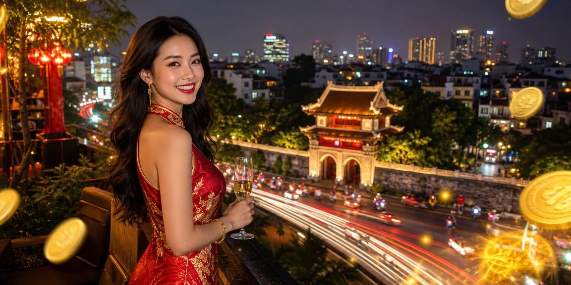 Đường phố Hà Nội với ánh neon gợi bối cảnh xem khuyến mãi mới
